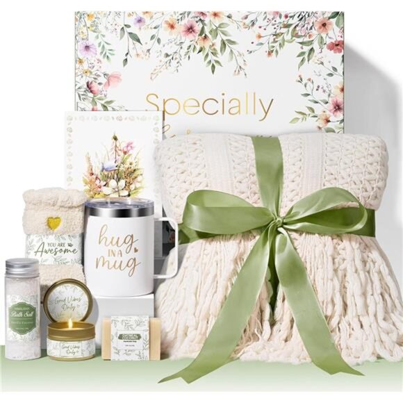 Women's Valentines Day Gift Self Care Basket Spa SetIvory